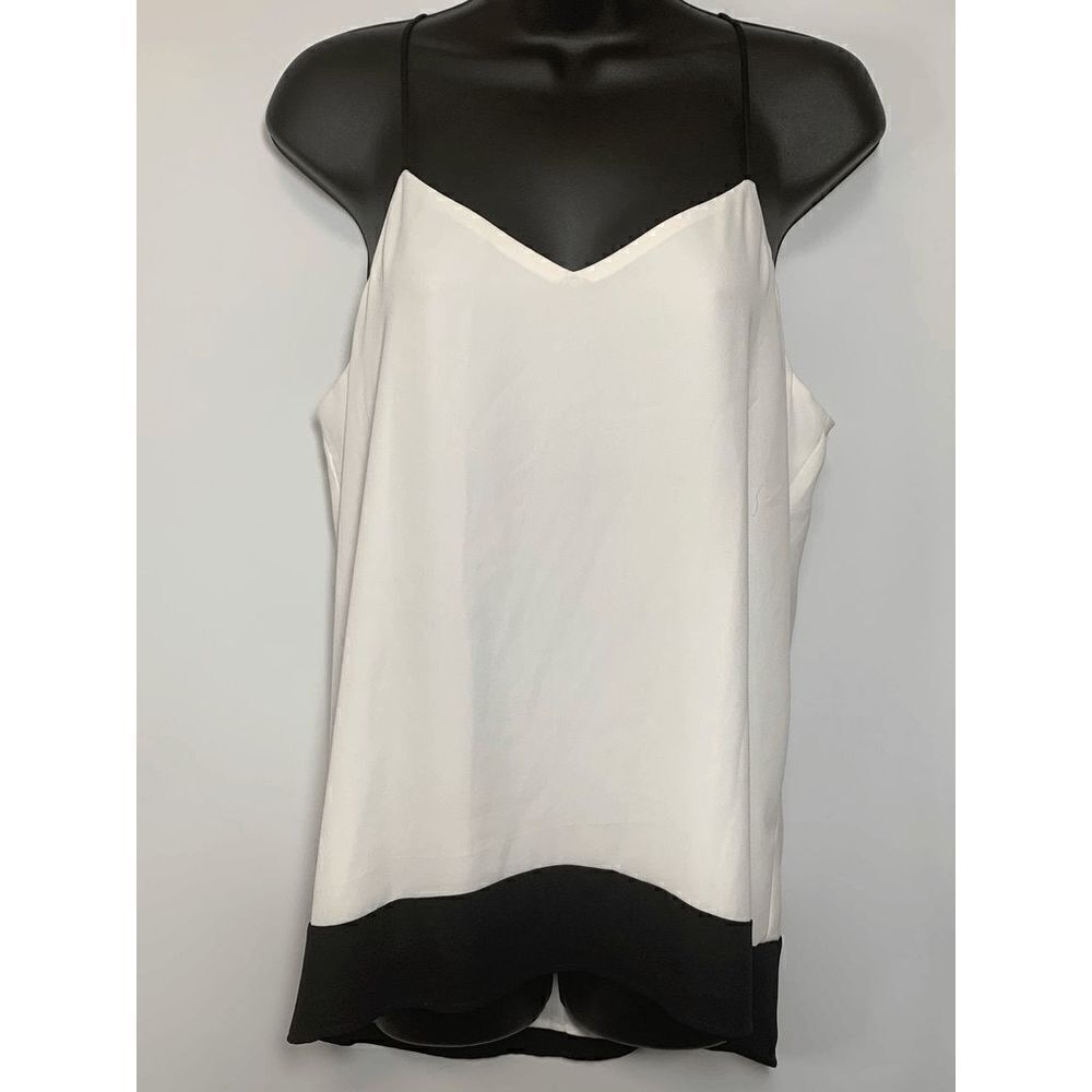 Express Women's Spaghetti Color Block Black/White Top Size M